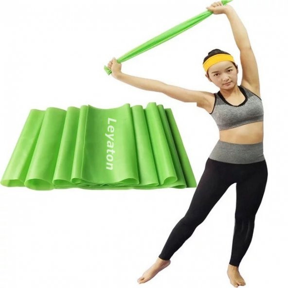 Pilates Bandı Jimnastik Plates Lastiği 150x15 Cm Egzersiz Aerobik Bant 1 Adet Yeşil
