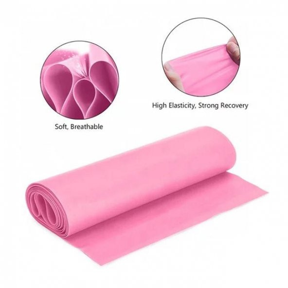 Leyaton Pilates Bandı Jimnastik Plates Lastiği 120x15 Cm Egzersiz Aerobik Bant 1 Adet Pembe - 2