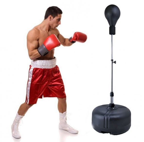 Boks Standı Punching Ball Seti Boks ELdiveni 120 cm ile 156 cm Yükseklik Ayarlı