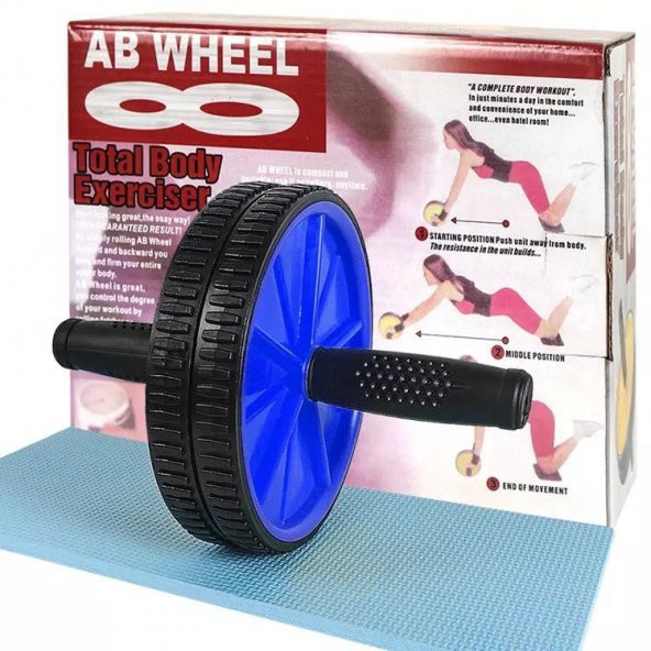 Leyaton Fitness Karın Kası Sixpack Egzersiz Tekeri Spor Aleti Mavi - 2