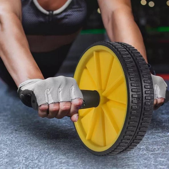 Leyaton Fitness Karın Kası Sixpack Egzersiz Tekeri Spor Aleti Sarı - 5