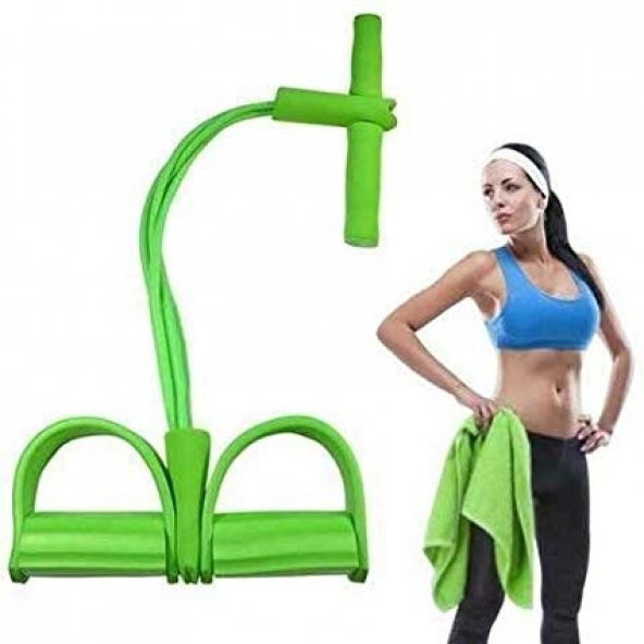 Body Trimmer Egzersiz Aleti El Ayak Egzersiz 4lü Direnç Lastiği Yeşil