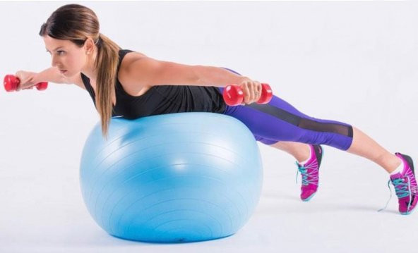 Pilates Topu 65 Cm Mavi -Top Şişirme Pompası - 2