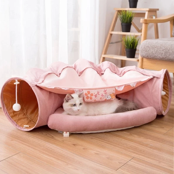 Çok İşlevli Katlanabilir Kedi Tünel Yatak - 6