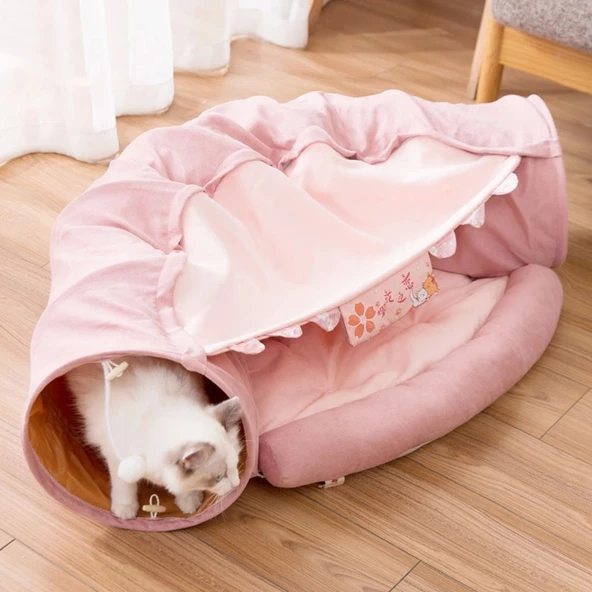Çok İşlevli Katlanabilir Kedi Tünel Yatak - 5
