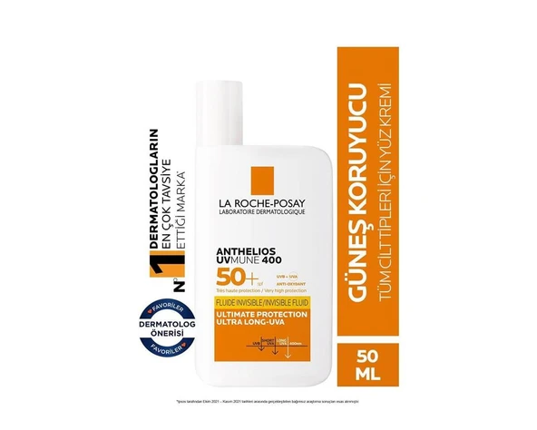 La Roche Posay Anthelios Uvmune400 Spf50 (Shaka) İnvisible Fluid Güneş Kremi 50 Ml- SKT:05/2027