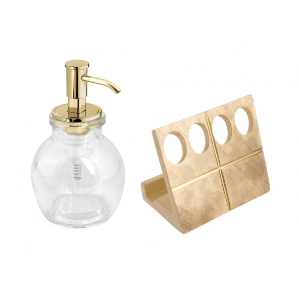 ZBOSP-C226 SIVI SABUNLUKDİŞ FIRÇALIK 2 Lİ BANYO SETİALTIN OVAL - Resim 2