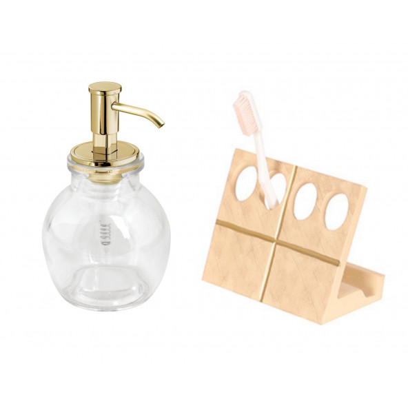 ZBOSP-C226 SIVI SABUNLUKDİŞ FIRÇALIK 2 Lİ BANYO SETİALTIN OVAL - Resim 4