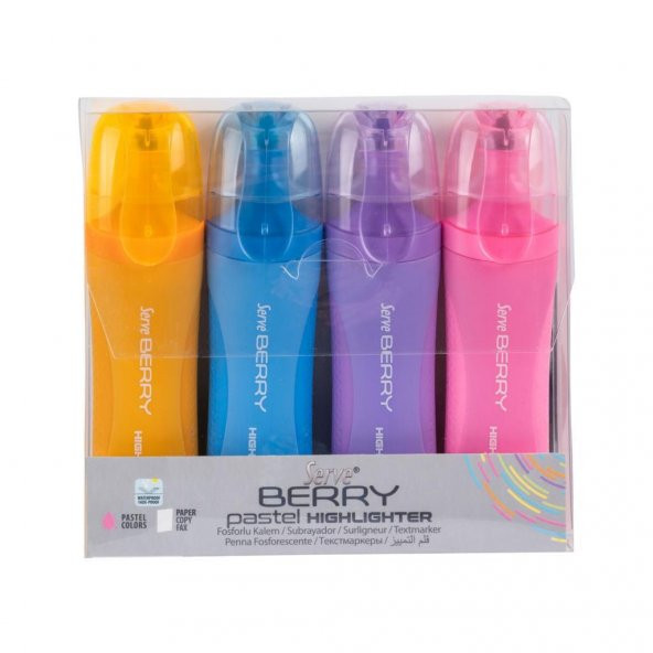 Serve Berry Fosforlu Kalem Pastel 4lü Set