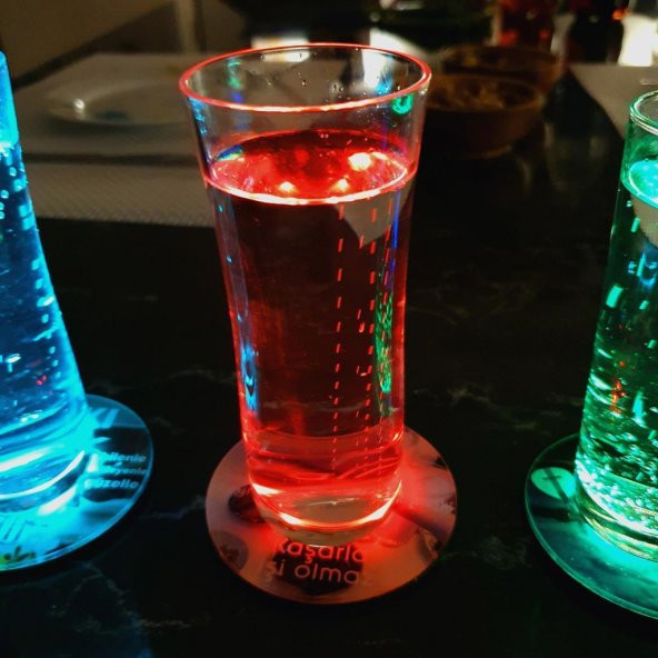 Veraart Işıklı Rakı Ya Bilenle Ya Dinleyenle Ya Güzelle İçilir Bardak Altlığı 2 li - 5