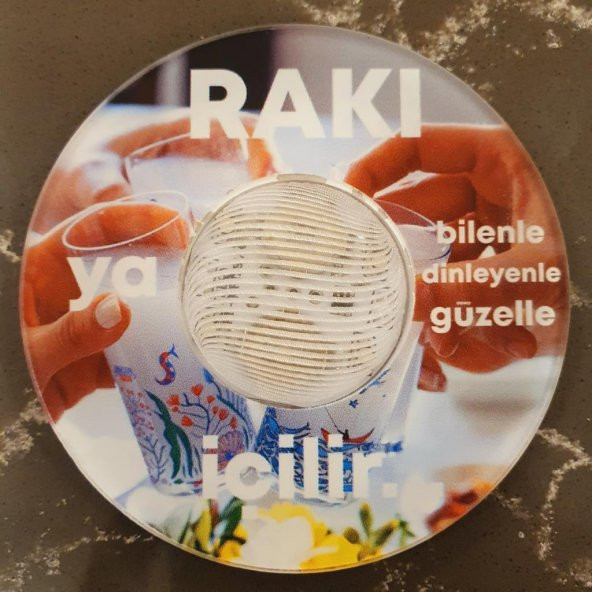 Veraart Işıklı Rakı Ya Bilenle Ya Dinleyenle Ya Güzelle İçilir Bardak Altlığı 2 li - 9
