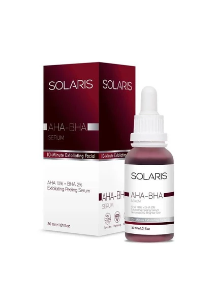 Solaris Cilt Tonu Eşitleyici Canlandırıcı Aha %10 + Bha %2 Serum (30 ml) Ve Gözenek Sıkılaştırıcı Aha + Bha - 2