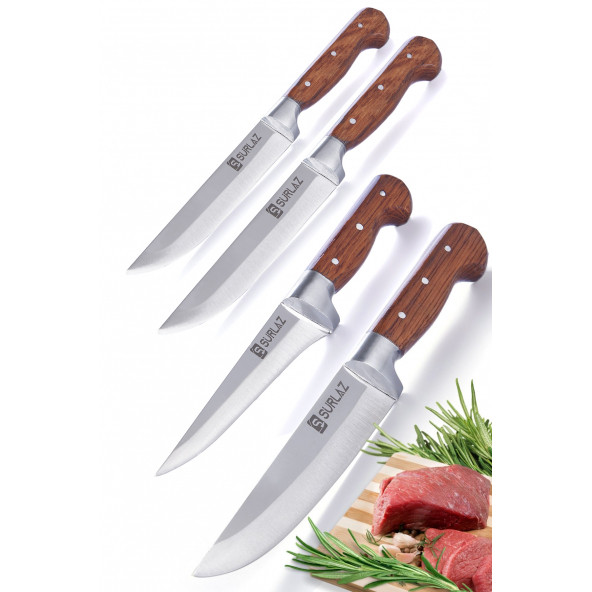 Kasap Kurban Serisi Bıçak Seti Et Sebze Yüzme Sıyırma Bıçak Mutfak Sürmene Bıçağı 4'lü