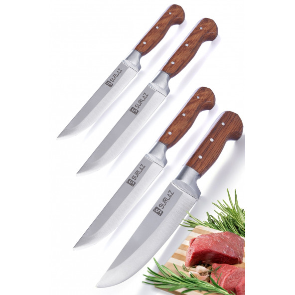 Mutfak Bıçak Seti 4 Parça Et Kesme Bıçağı Meyve Sebze Bıçakları Handmade Serisi