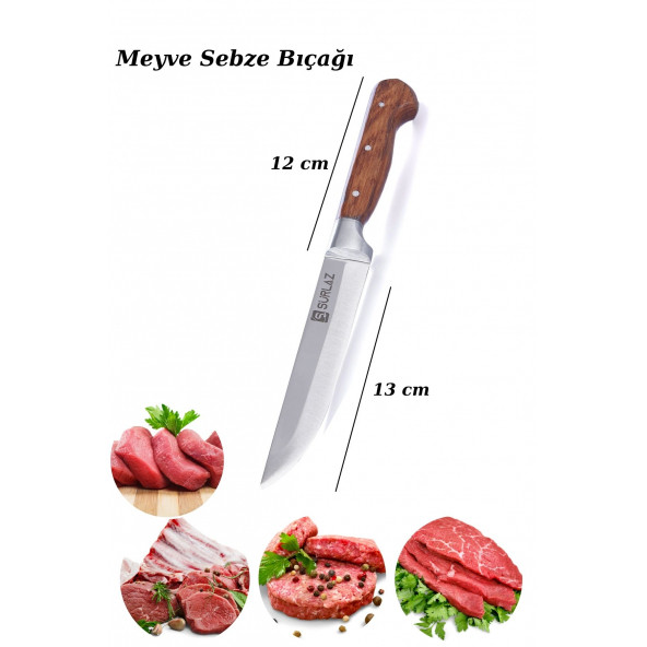 Mutfak Bıçak Seti 4 Parça Et Kesme Bıçağı Meyve Sebze Bıçakları Handmade Serisi - 3
