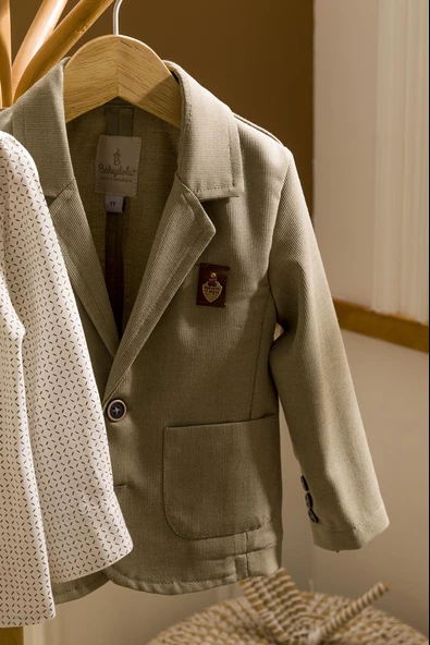 Kadife Görünümlü Papyonlu Ceket Gömlek Pantolon Bayramlık Erkek Çocuk Takım Elbise 3'lü 13817 - 5