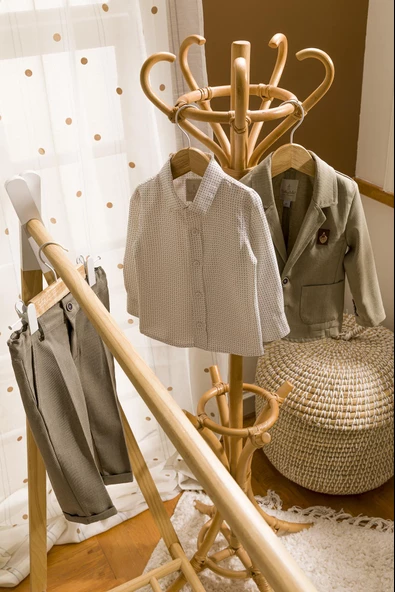 Kadife Görünümlü Papyonlu Ceket Gömlek Pantolon Bayramlık Erkek Çocuk Takım Elbise 3'lü 13817 - 3