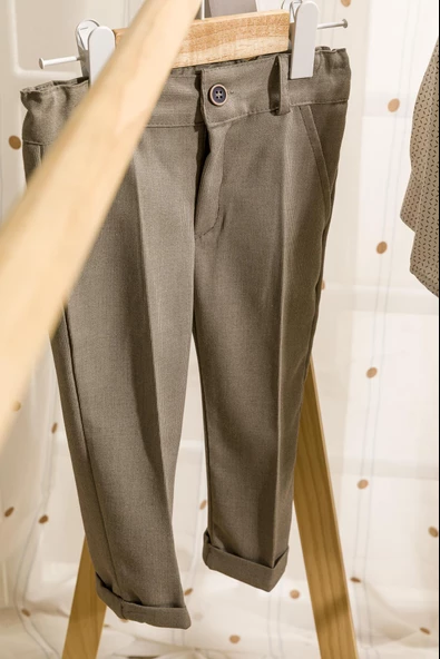 Kadife Görünümlü Papyonlu Ceket Gömlek Pantolon Bayramlık Erkek Çocuk Takım Elbise 3'lü 13817 - 6