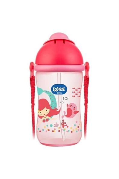 Wee Baby 171 Desenli Pipetli Bardak 380 Ml 6+ay - Kırmızı