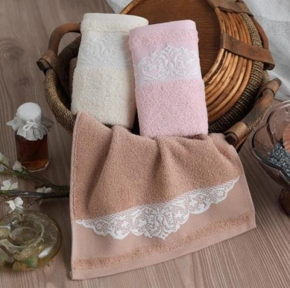 Maxstyle Pamuk El Yüz Havlusu 50x90 Elissa Bej - 2