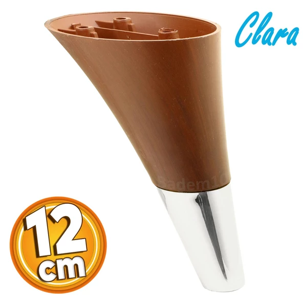 Clara Mobilya Kanepe Sehpa Tv Ünitesi Baza Koltuk Ayağı Kahverengi Krom Renk 12 Cm Ayakları