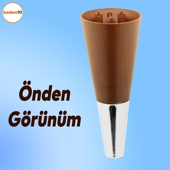 Clara Mobilya Kanepe Sehpa Tv Ünitesi Baza Koltuk Ayağı Kahverengi Krom Renk 12 Cm Ayakları - 6