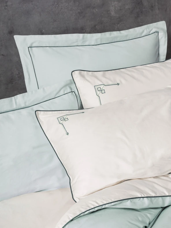Cotton Box Elite Saten Çift Kişilik Nevresim Takımı Vanko Mint - Resim 2