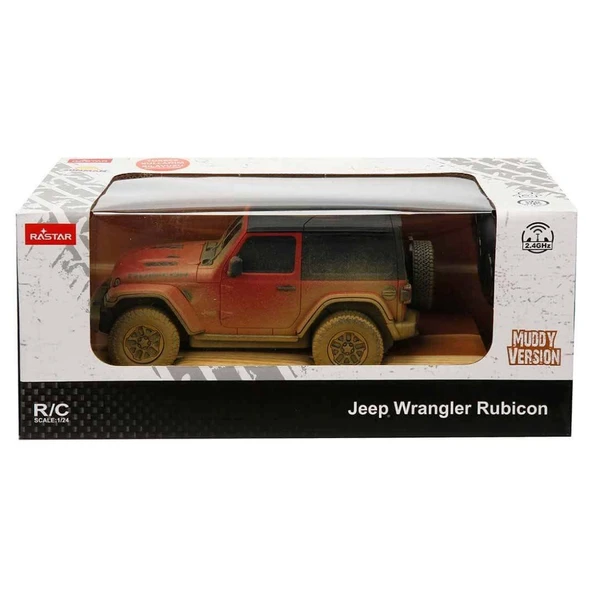 Rastar 1:24 Uzaktan Kumandalı Araba Jeep Wrangler Rubicon Muddy - Resim 7