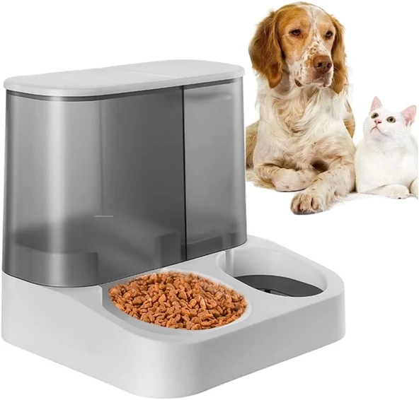 2 si 1 Arada Otomatik Kedi Köpek Mama ve Su Kabı Mavi - 2