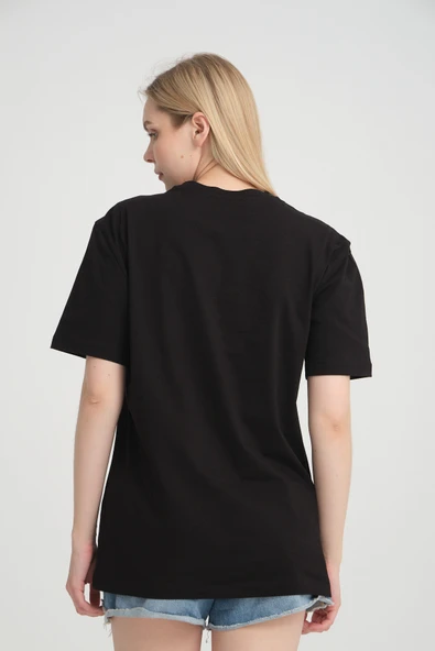 Süperlife Kadın Bisiklet Yaka Regular Fit Baskılı Tişort SPR21YK23 - 10