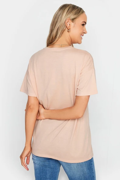 Süperlife Kadın Bisiklet Yaka Regular Fit  Air Baskılı Tişort SPR21YK23 - 3