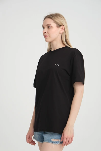 Süperlife Kadın Bisiklet Yaka Regular Fit  Air Baskılı Tişort SPR21YK23 - 4