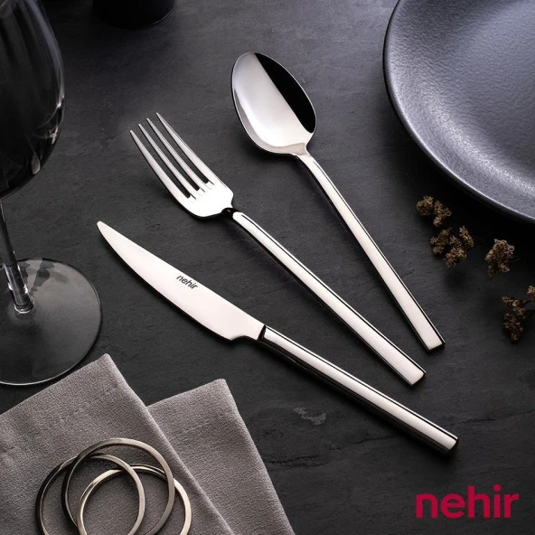 Nehir Çatal Kaşık Bıçak Takımı 84 Parça Dalyan Sade - 2