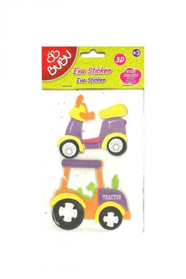 Bubu 3d Eva Sticker Traktör-motorsiklet St0018