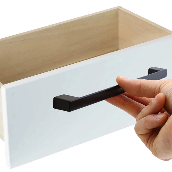 Gölcük (224 MM - 22.4 CM) Mat Siyah Mobilya Mutfak Dolap Çekmece Dolabı Metal Kulpu Kulbu Kulpları - 3