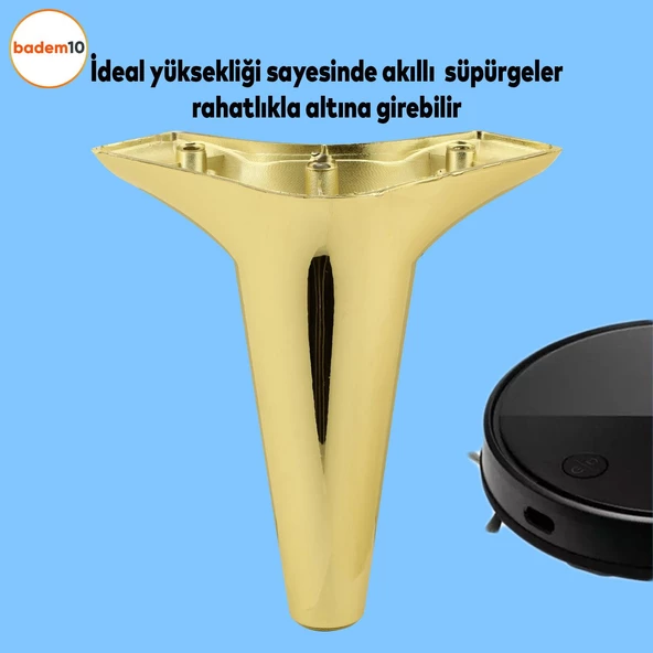 Aspen Lüks Mobilya Kanepe Koltuk Tv Ünitesi Konsol Yükseltici Ayağı Ayakları 18 Cm Gold Altın Ayak - Resim 2