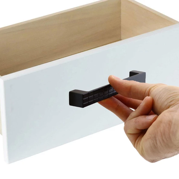 Bihter Desenli Mobilya Mutfak Dolabı Çekmece Dolap Kulpu Kulpları Kulbu Siyah 128 Mm Metal Kulp - 3