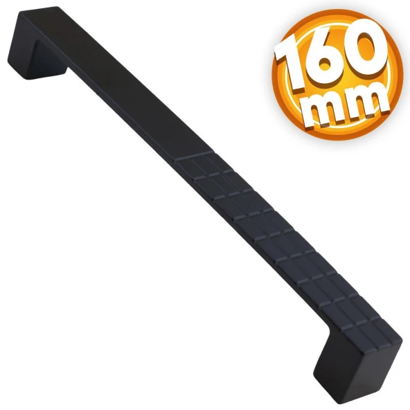 Bihter Desenli Mobilya Mutfak Dolabı Çekmece Dolap Kulpu Kulpları Kulbu Siyah 160 Mm Metal Kulp