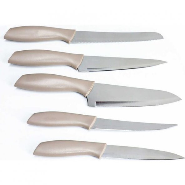 Cooker CKR2870 Akrilik Plastik Standlı 6 Parça Bıçak Seti Krem - 3