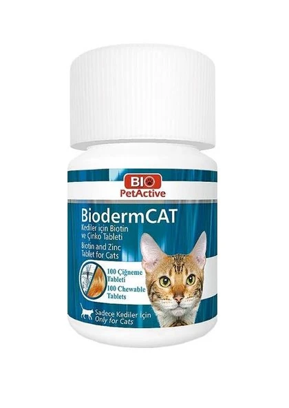 Bio Pet Active Bioderm Cat Biotin Çinko Takviyesi 100 Tablet 30 Gr ürün görseli 1