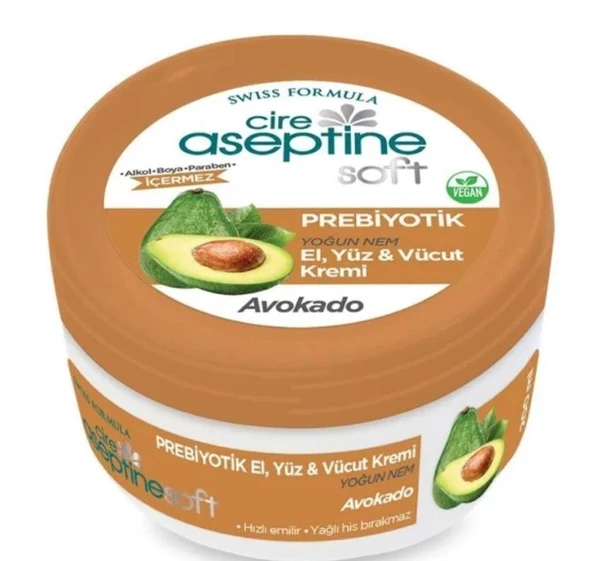 Cire Aseptine Soft Avokado Prebiyotik Krem 200 ml