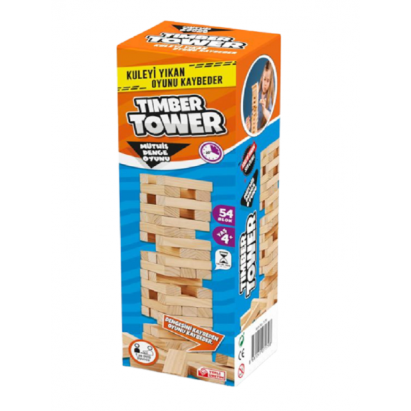 Timber Tower Denge Jenga 54 Parça Ahşap Denge Kule Oyunu