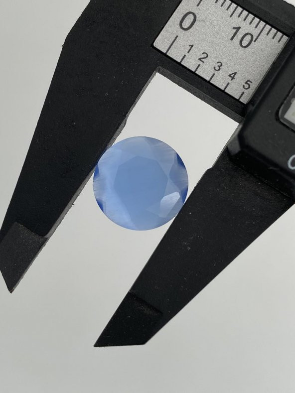Faset Kesim Kedi Gözü Taş 14mm Mavi 1 Adet - 3