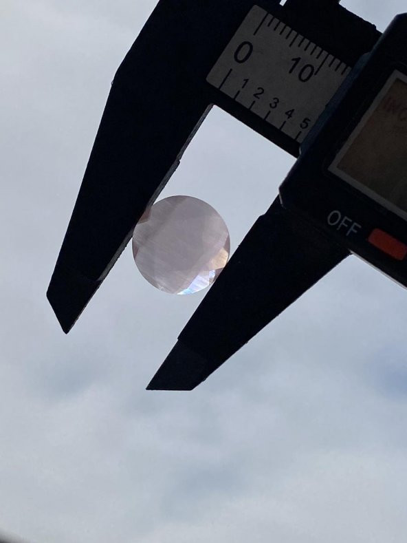 Faset Kesim Kedi Gözü Taş 14mm Pudra Pembe 1 Adet - 4