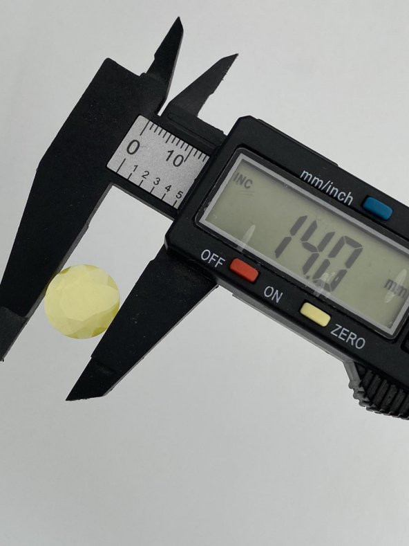 Faset Kesim Kedi Gözü Taş 14mm Sarı 1 Adet - 4