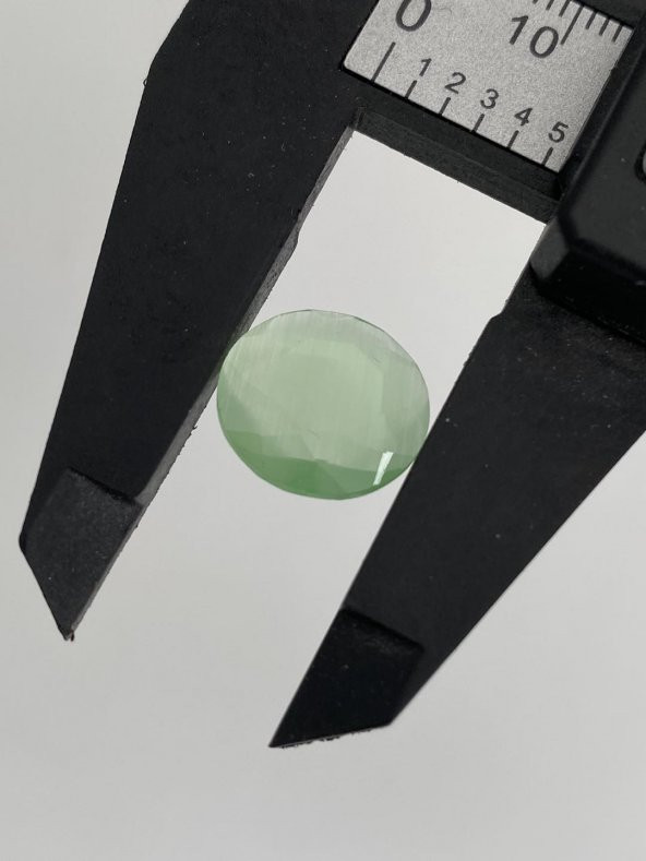 Faset Kesim Kedi Gözü Taş 14mm Yeşil 1 Adet - 3