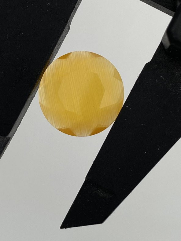Faset Kesim Kedi Gözü Taş 14mm Turuncu 1 Adet - 3