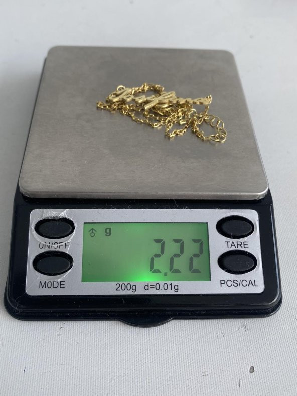Josifina Yazılı 925 Ayar Sarı Gümüş Kolye 2,20 Gram - 5