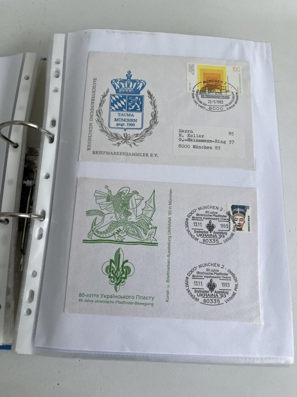Almanya Pullu Zarf Koleksiyon Albümü 250 Adet - Yabancı Pullu Zarf C-90 - Resim 9