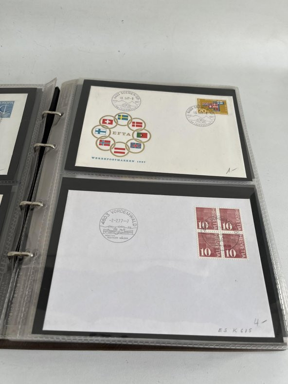 Helvetia İsviçre Pullu Zarf Koleksiyon Albümü 300 Adet - Yabancı Pullu Zarf C-83 - Resim 12